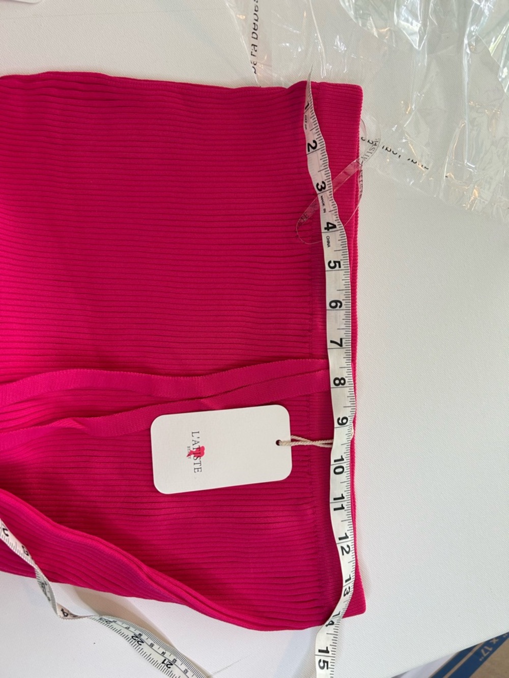 L'ATISTE Hot Pink Ribbed Knit Top and Skirt Set NWT - Picture 10 of 11